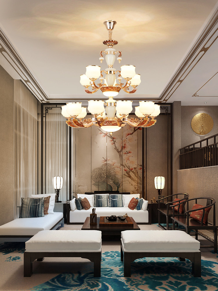 吊灯欧式复式楼别墅客厅防尘中空楼中楼大厅楼梯loft