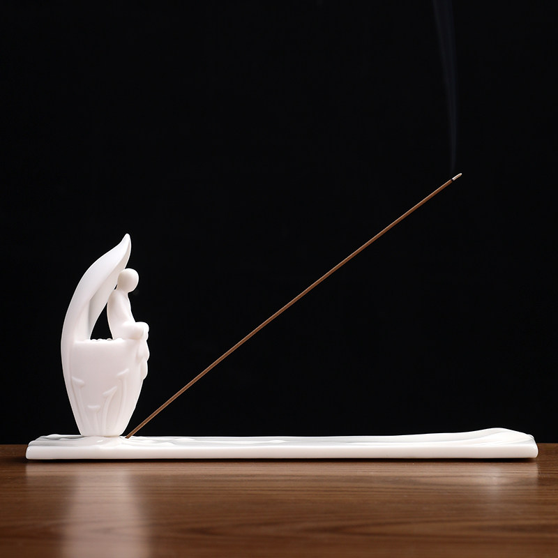 东方泥土香插线香陶瓷家用室内禅意摆件点香器沉香檀香托香台香座