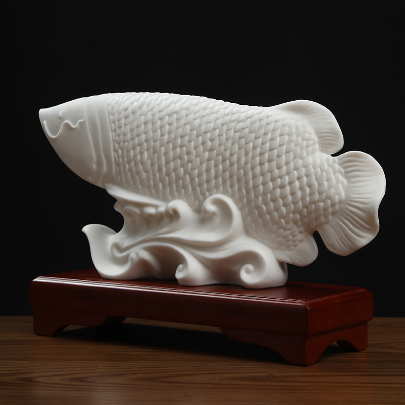 东方泥土陶瓷金龙鱼摆件店铺客厅招财装饰装饰工艺工艺品摆件