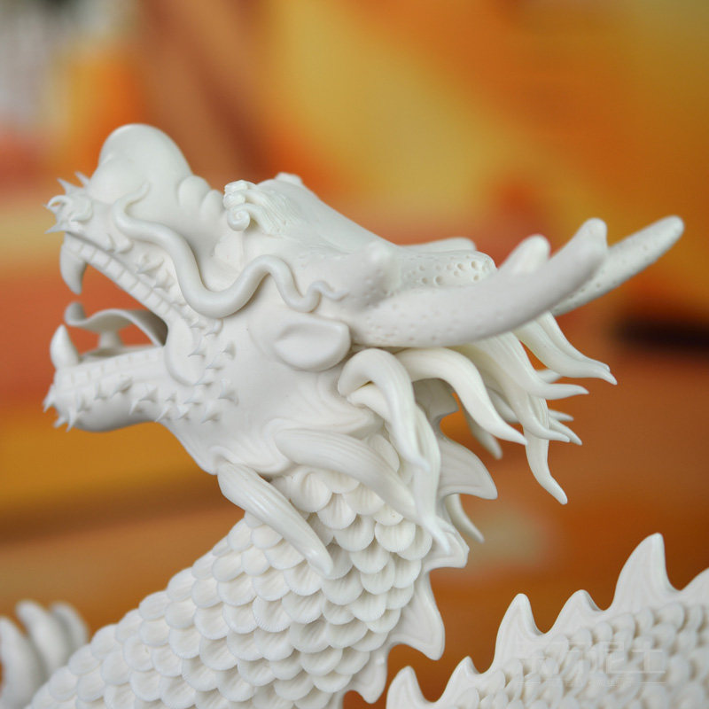 东方泥土陶瓷龙摆件摆件德化白瓷工艺品家居客厅玄关摆件