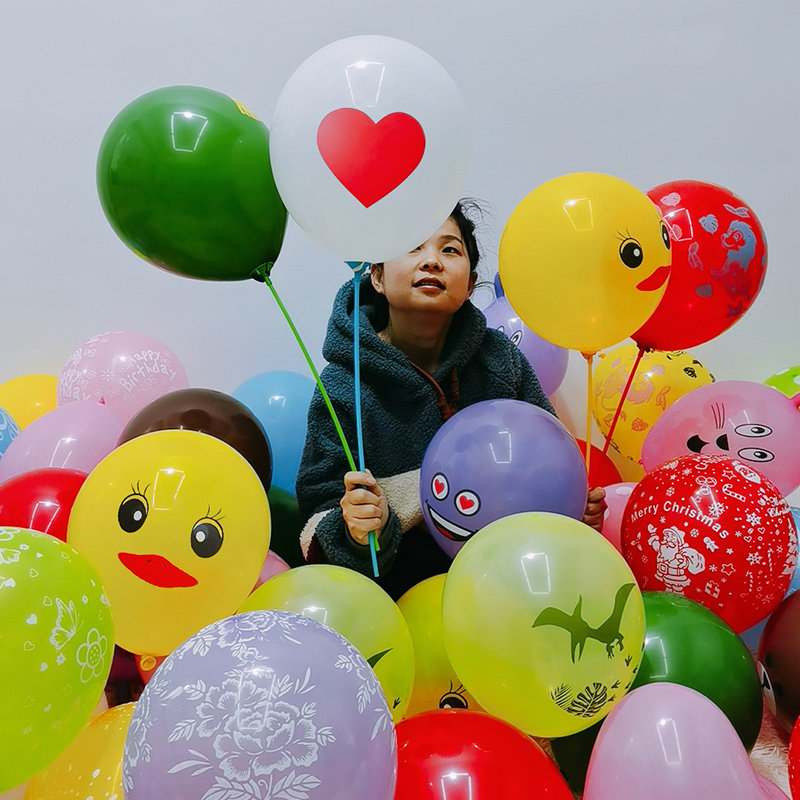 多款儿童卡通图案气球无毒彩色加厚安全生日气球