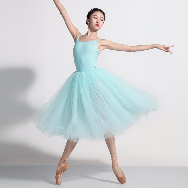柏屋芭蕾吊带长款tutu裙体连体舞蹈纱裙成人芭蕾舞服