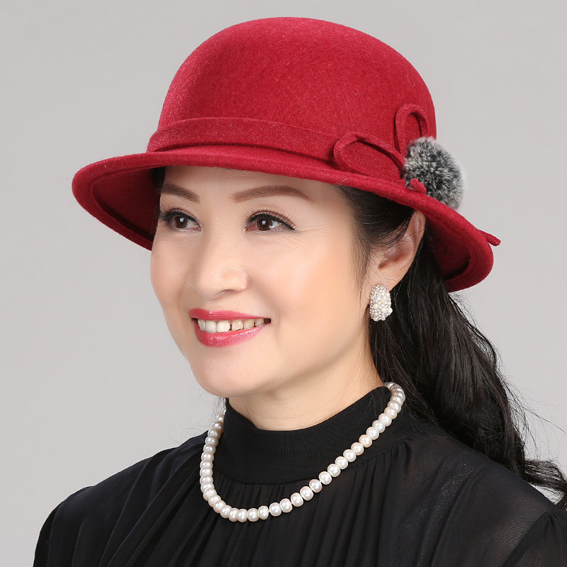 老人帽子子女春秋秋冬季花朵盆帽中年妈妈婆婆帽子