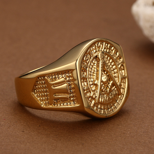 欧美王室贵族神秘组织共济金色兄弟戒指男霸戒指