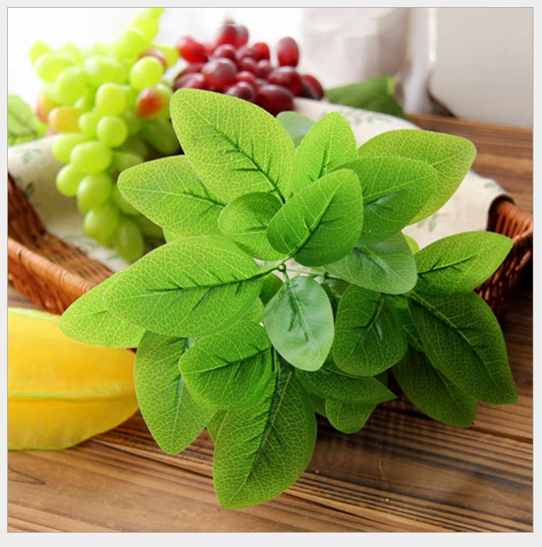 仿真绿叶仿真墙配材 仿真植物 假花把束叶子塑料植物过胶绿萝