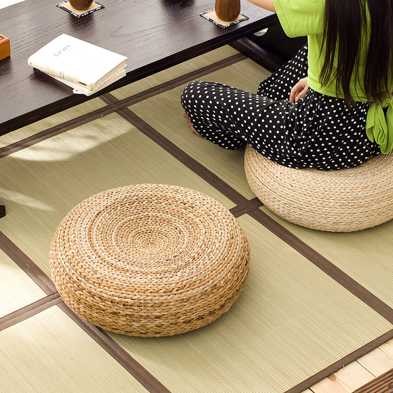 坐垫特价草藤蒲团草编加厚图案瑜伽垫坐打坐蒲团