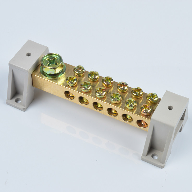 接地12x18铜排双排接线端子地线6孔地排零地配电箱接线端子