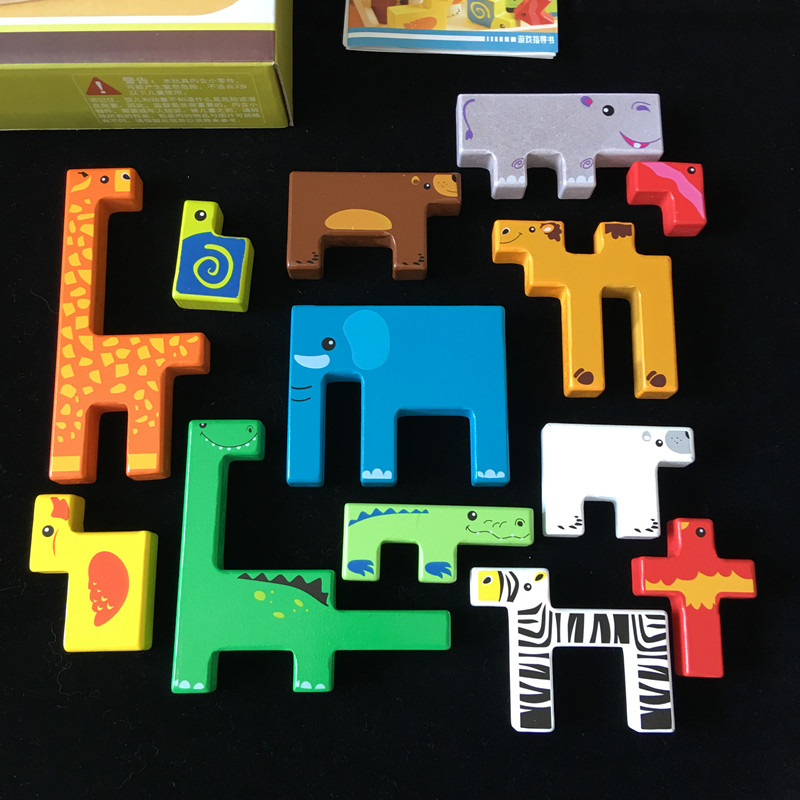 3456岁儿童早教益智玩具动物立体俄罗斯积木拼图男女孩宝宝玩具