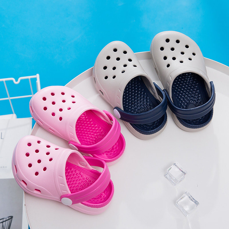 儿童洞洞鞋男女童软底防滑夏季宝宝小孩家居凉拖鞋包头沙滩凉鞋女