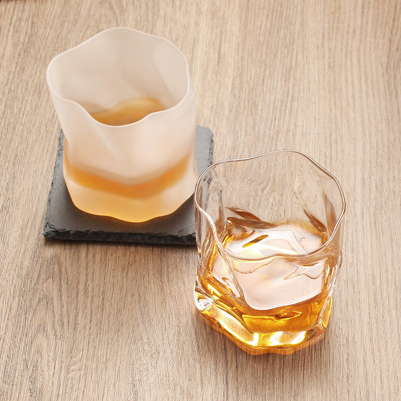 日本威士忌创意个性冰球异形水杯简约啤酒杯水晶玻璃异形