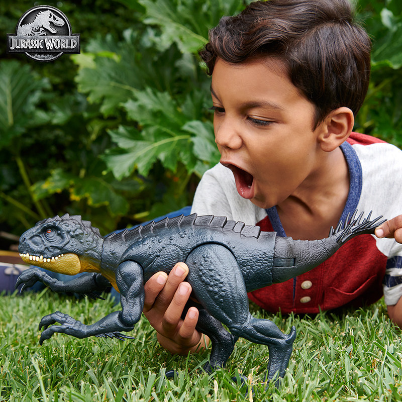 美泰侏罗纪世界毒蝎霸王龙关节可动恐龙模型男孩仿真
