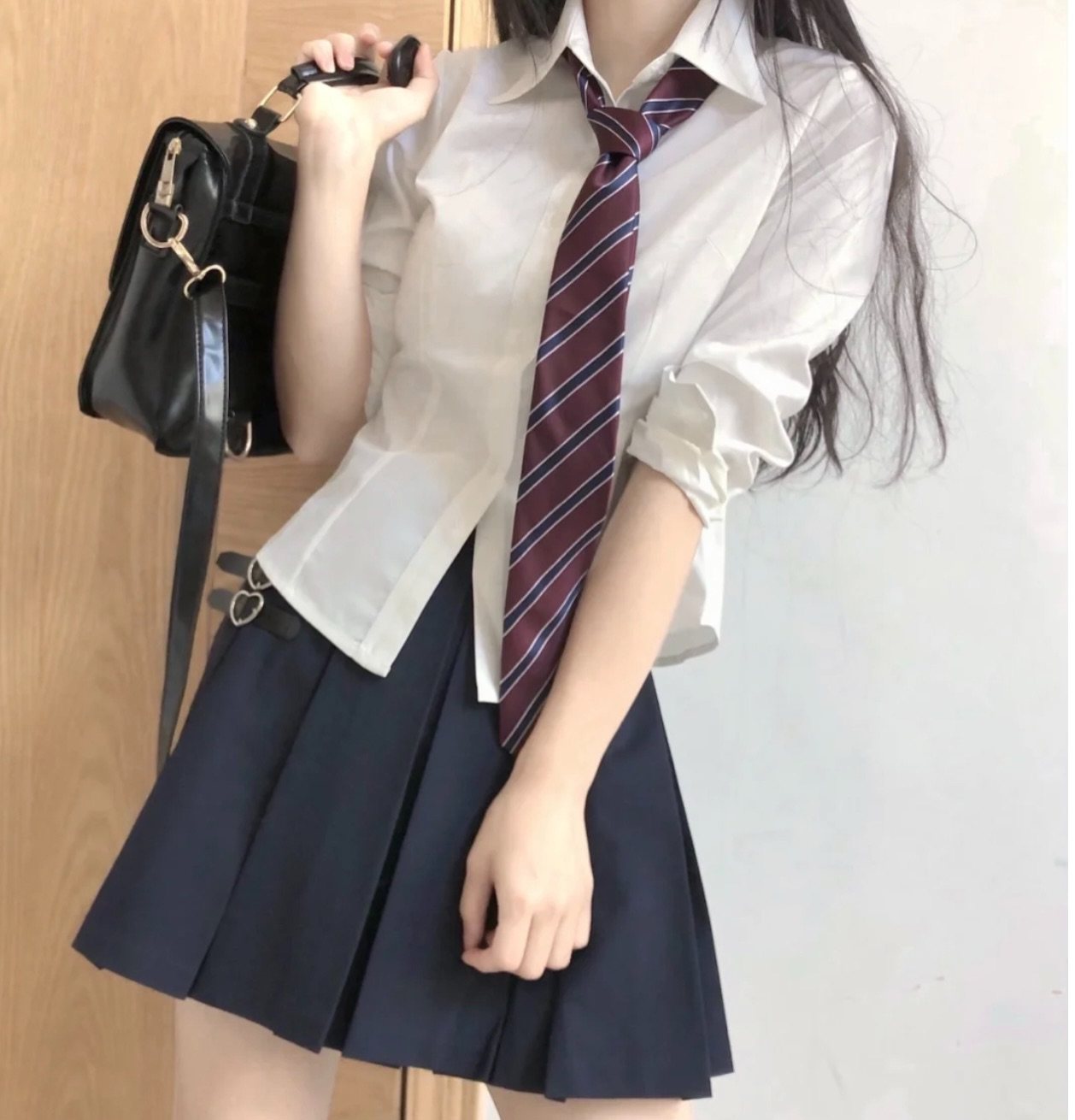 基础衬衣设计小众学院日系制服款白jk束腰衬衫