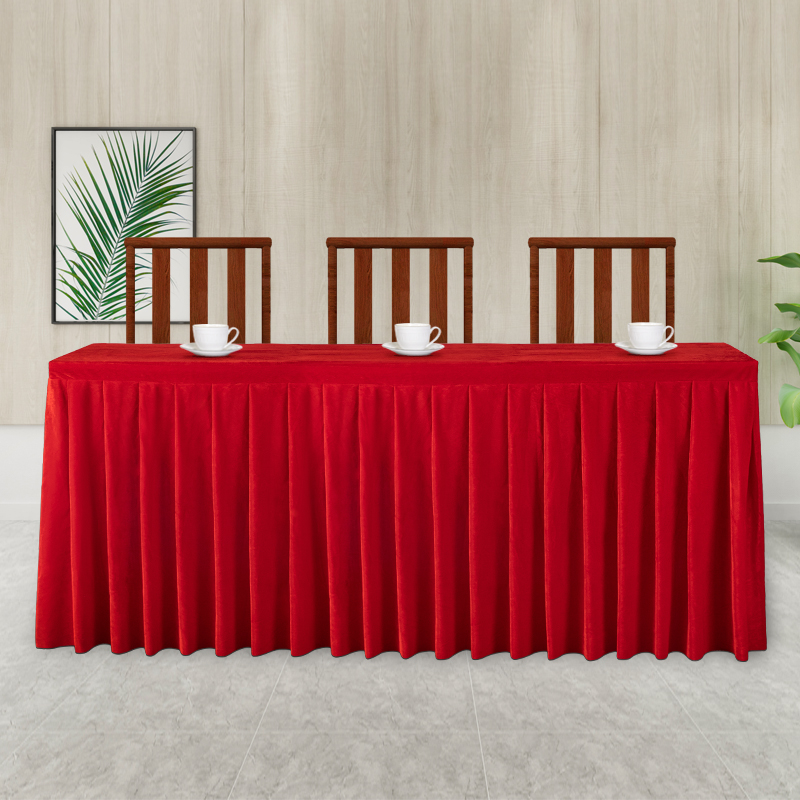 桌布活动办公会议签到台布桌裙桌套桌罩红绒布金丝绒桌布