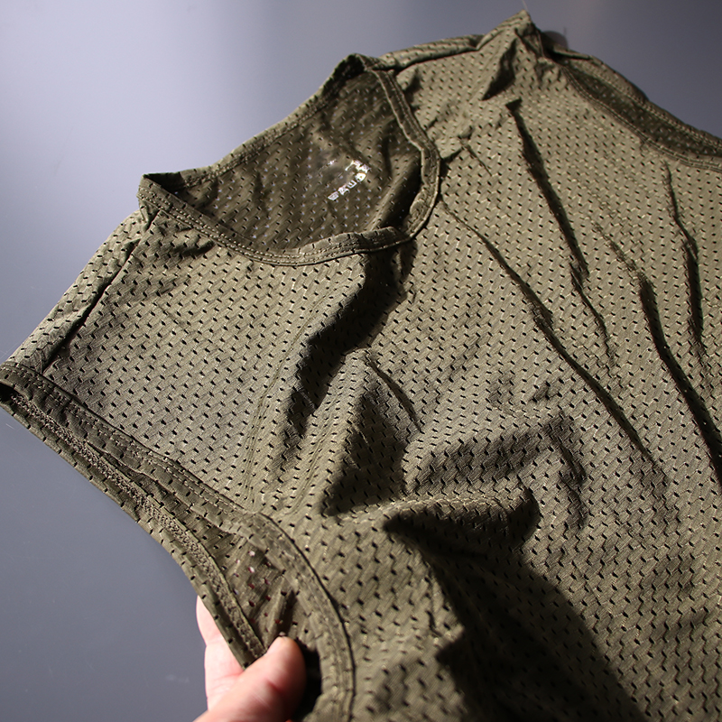 捡漏 外贸出口剪标尾货男士全身镂空透气运动篮球背心冰感无袖T恤