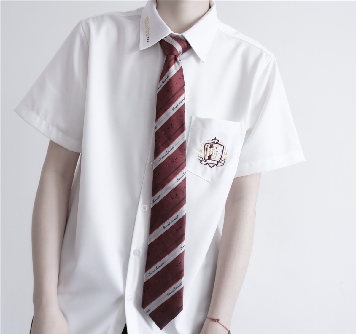 原创dk衬衫黑白基础短袖制服jk刺篇日系衬衫