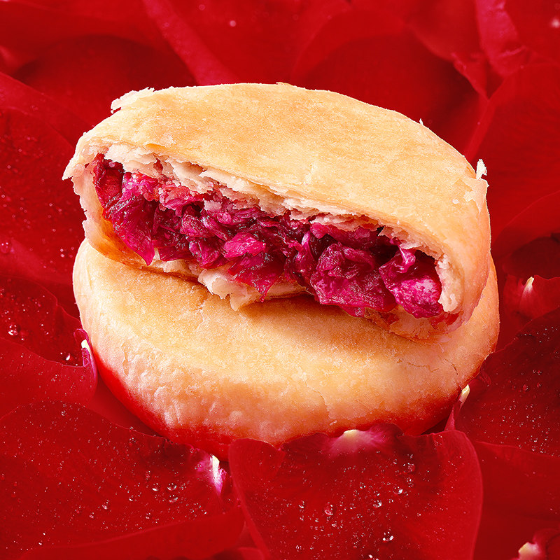 玫瑰鲜花馅饼云南特产小吃零食休闲食品夜宵充饥传统糕点