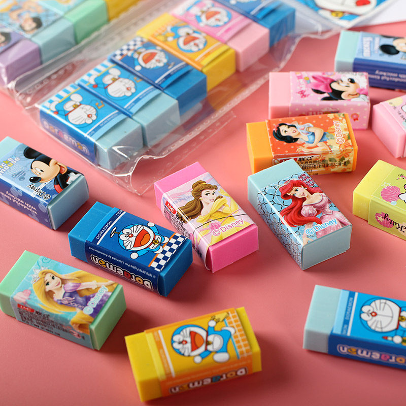 橡皮迪士尼包装白雪公主米奇超级飞侠卡通橡皮擦橡皮