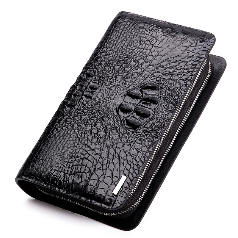 卡梵蒂鳄鱼皮男包 男士手包商务手拿包休闲真皮包包大容量手抓包