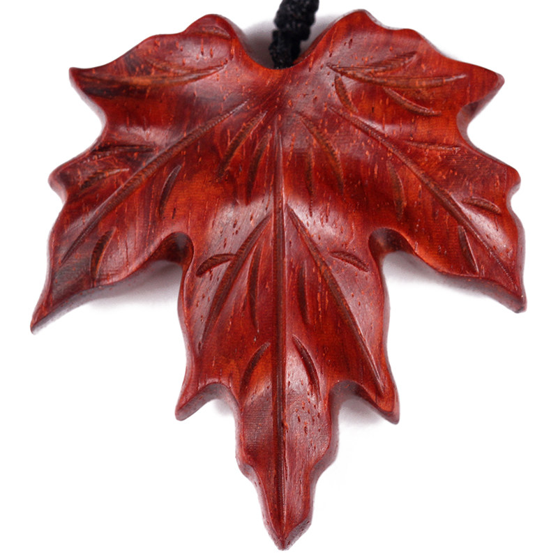 枫叶吊坠印度小叶紫檀叶子项链木雕坠子文艺木雕