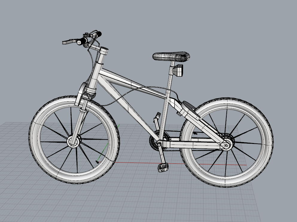 单车自行车脚踏车三维建模渲染3dmax模型源文件犀牛设计素材