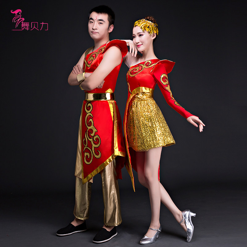 打鼓服演出服男女成人现代秧歌服民族中国风腰鼓水鼓开场舞蹈服装