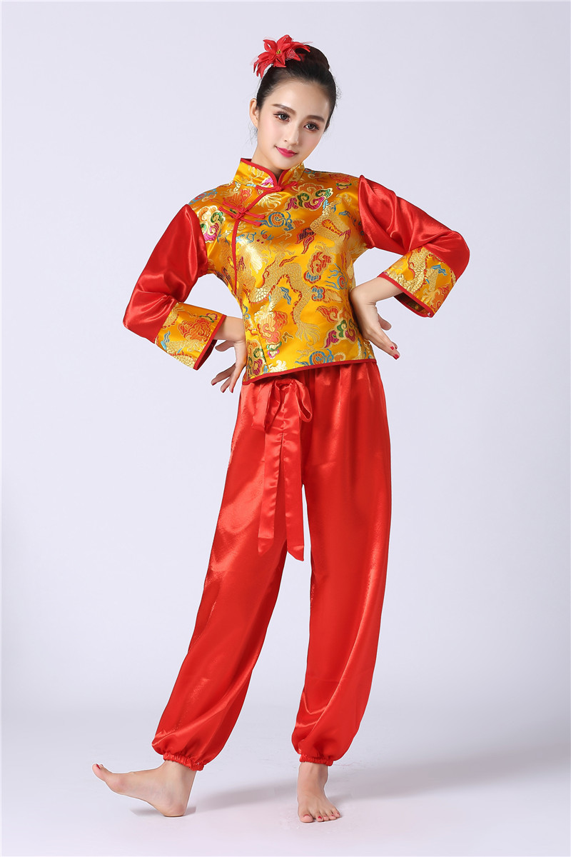 舞龙服装男女士打鼓服装演出服婚庆腰鼓服现代龙灯舞狮威风锣鼓服