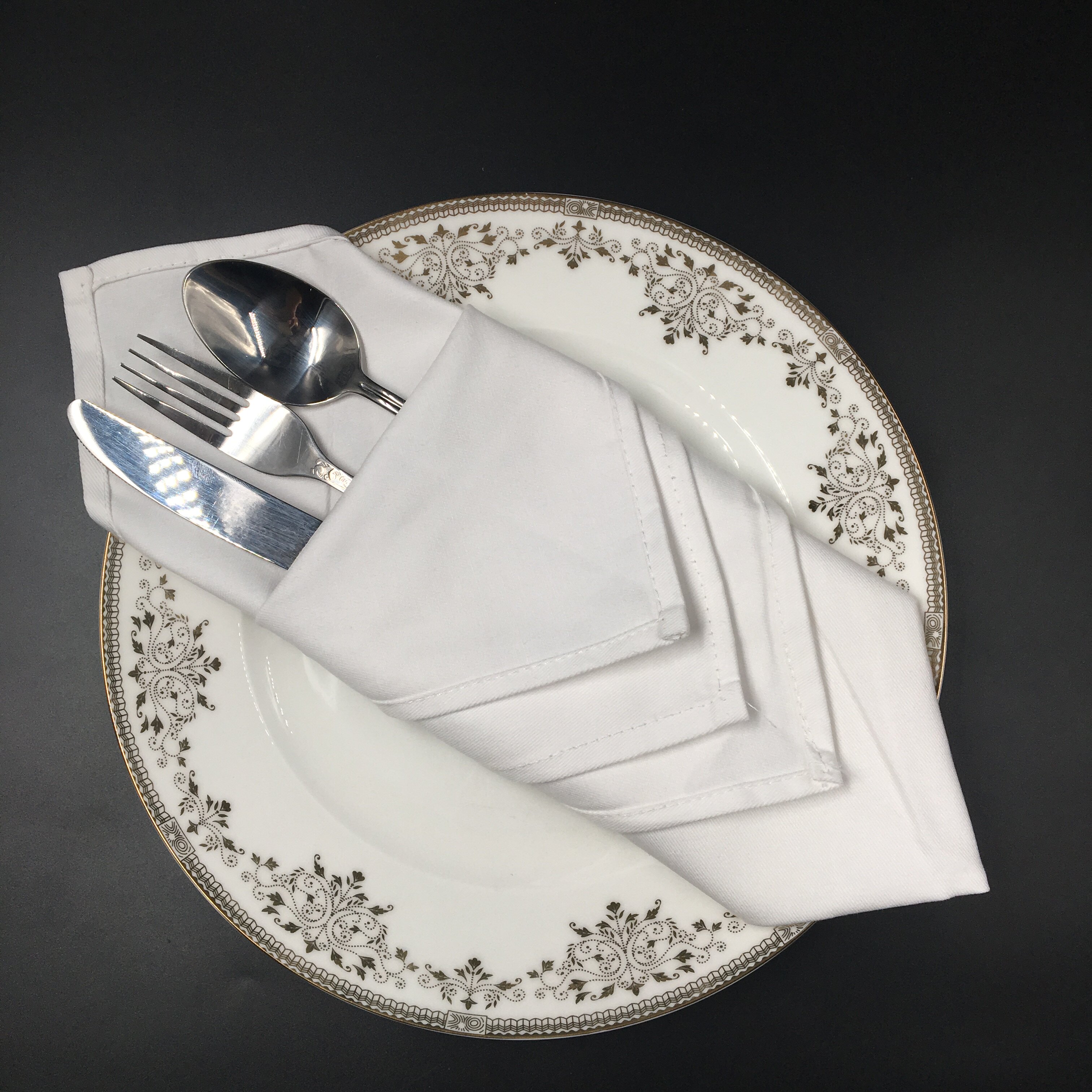 纯白色毛折花不掉吸水擦杯抛光全棉布抛光餐巾西餐餐巾