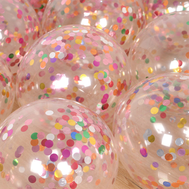 网红透明金色亮片气球婚礼浪漫装饰结婚婚房场景生日派对布置用品