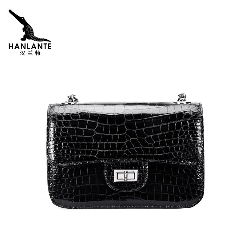 女包汉兰特鳄鱼皮包女真真皮斜挎小包包包包包女通用款女包