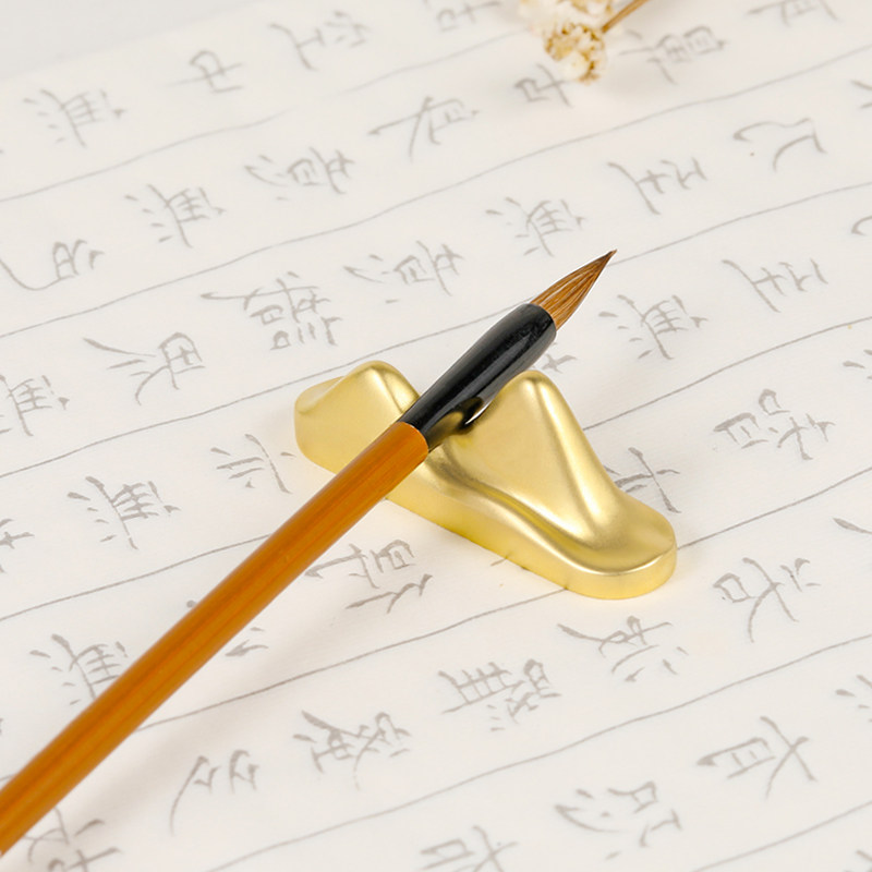 毛笔笔山笔拖笔实心黄铜现代简约文房四宝专用书法书画其他办公