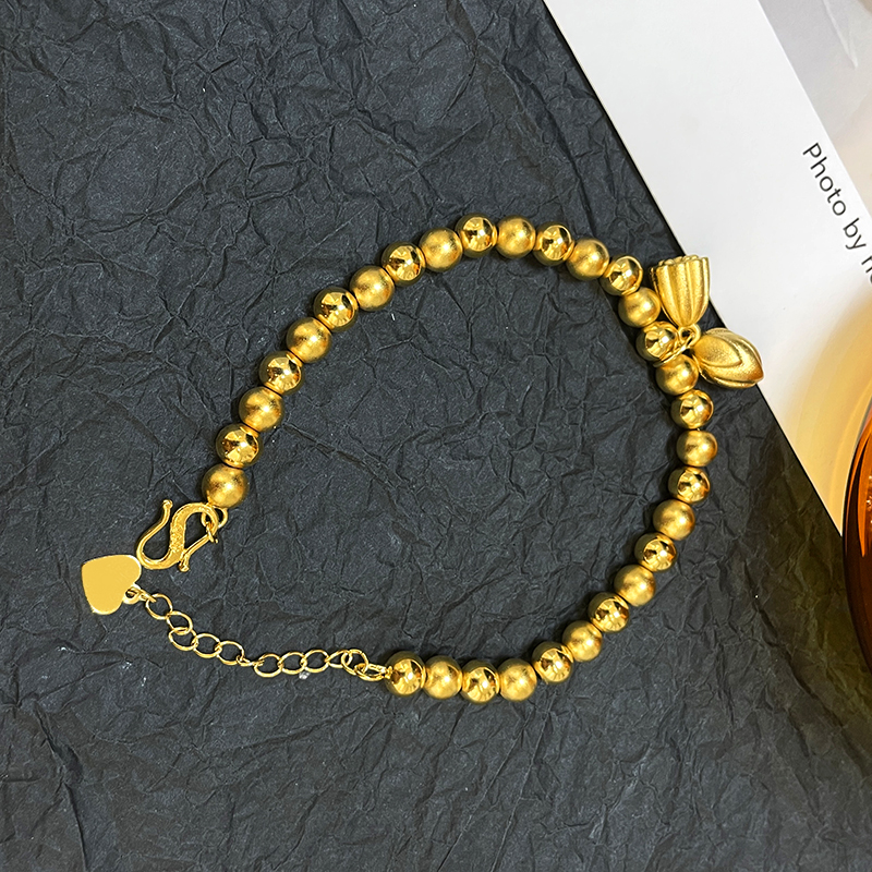 莲蓬越南金色金黄镀金古法转运莲花新款2021年手链