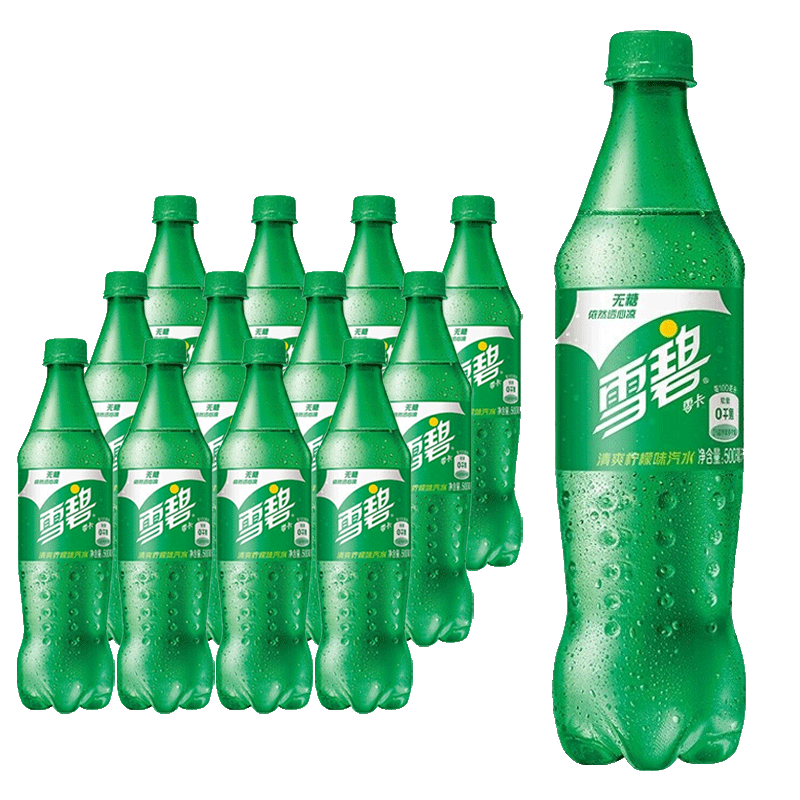 雪碧饮料可口可乐零卡500ml瓶装青柠碳酸零度饮品碳酸饮料