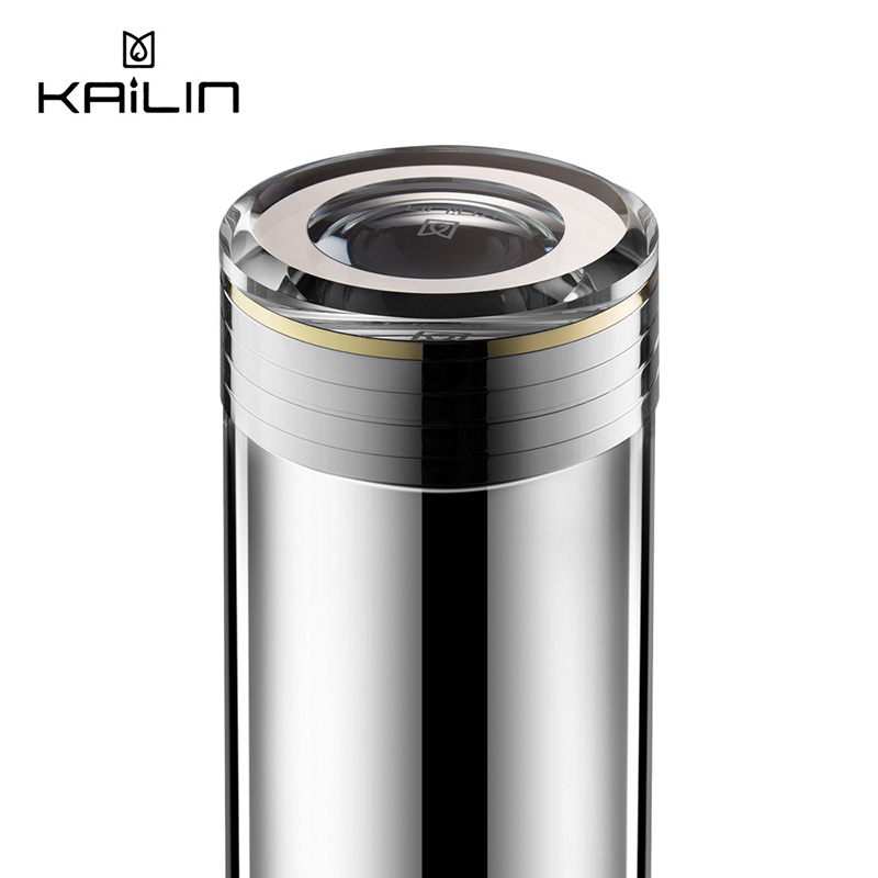 凯霖双层玻璃保温杯水晶真空水杯子男士高档商务茶杯过滤带盖车载