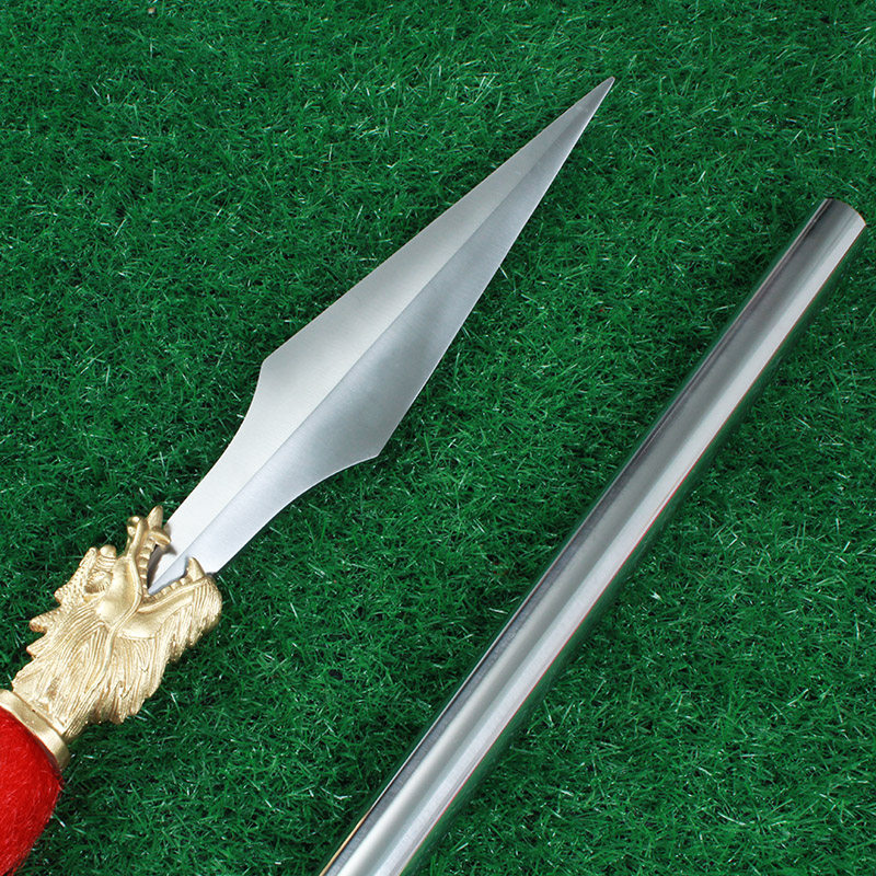 不锈钢龙头霸王枪红缨枪游龙枪太极枪表演用枪未开刃送包