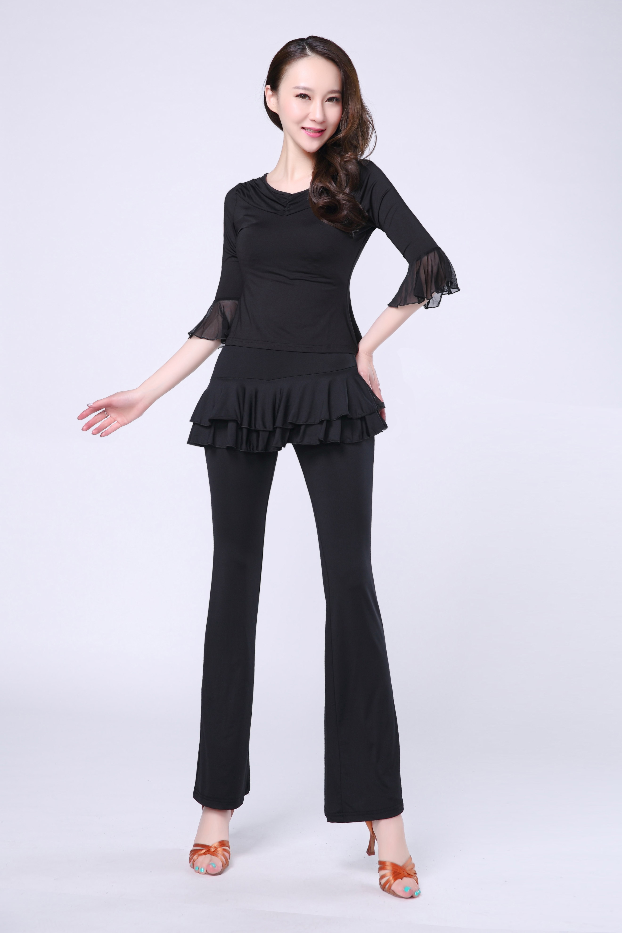 形体礼仪训练服套装女舞蹈学院仪态培训拉丁舞蹈服健身瑜伽初学者
