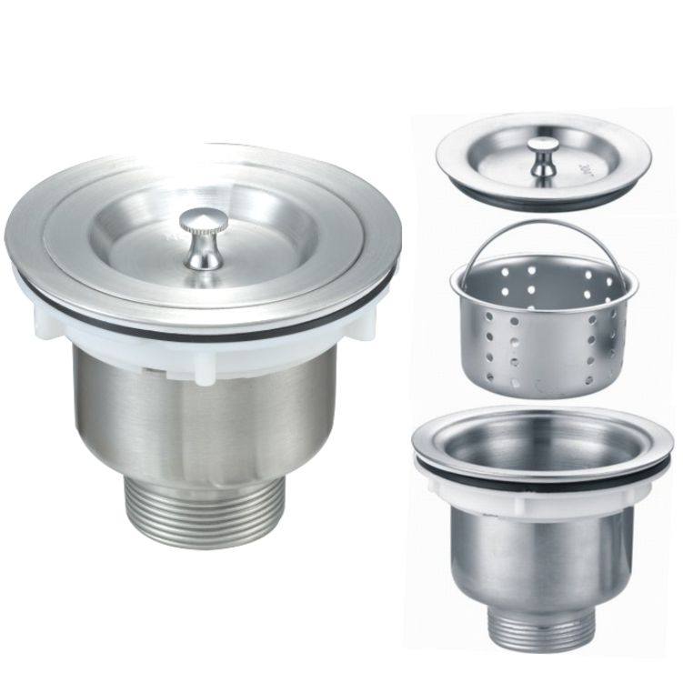 厨房水槽下水配件洗菜盆排水单双槽防臭全不锈钢出水管器配件包邮