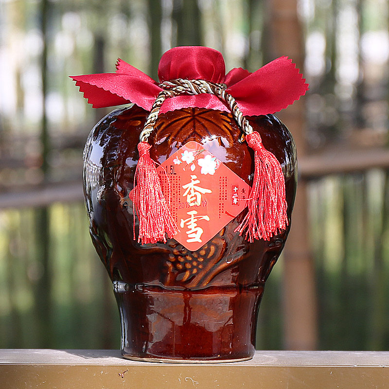 【买2减5元】绍兴特产黄酒十二年陈绍兴香雪酒坛装甜酒1500ml米酒