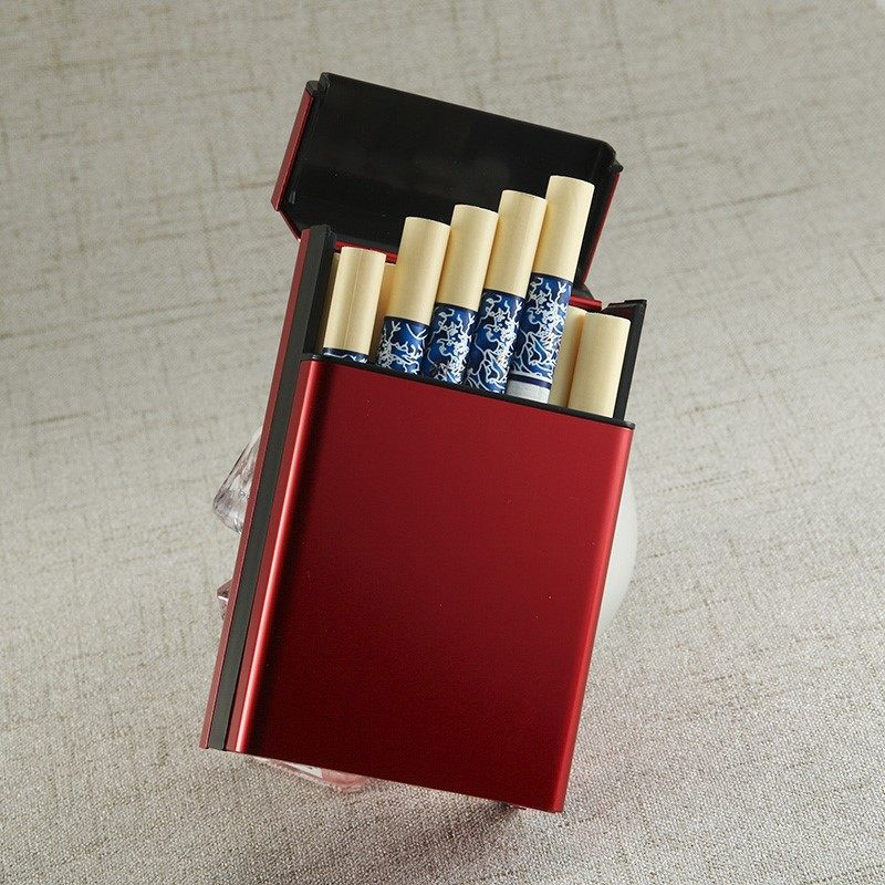 包邮爱下滑翻盖二十软包装创意光面铝合金烟盒保护烟盒