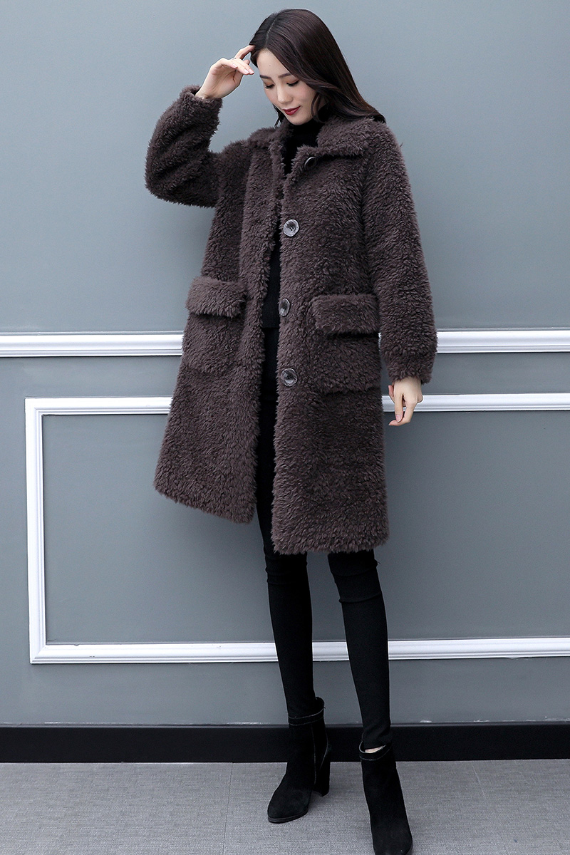 外套羊剪大衣一体皮毛显瘦皮草海宁毛大衣羊羔毛呢外套