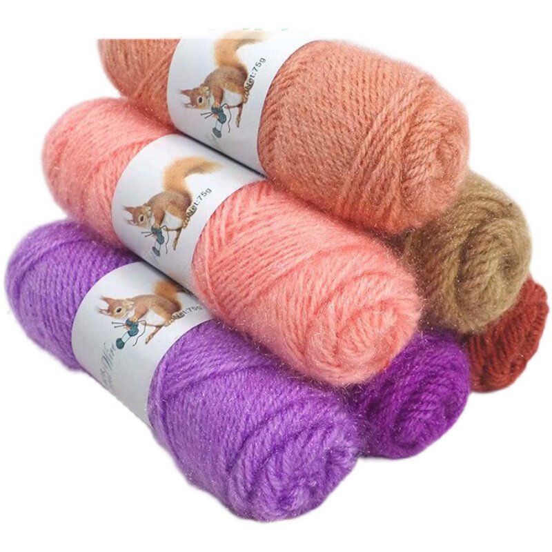 松鼠绒毛线团粗线纱线手工编织diy帽子围巾毛线