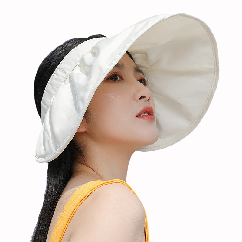帽子子女韩版百搭防晒遮脸太阳帽贝壳开口防紫外线帽子