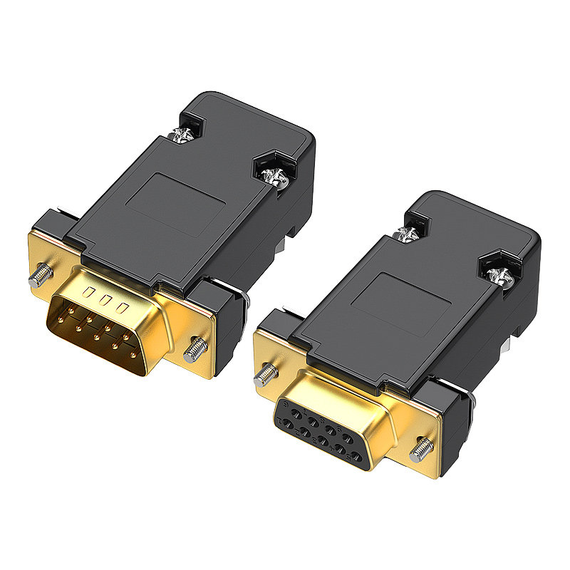 镀金db9rs232串口插头232头com连接接头9针连接器