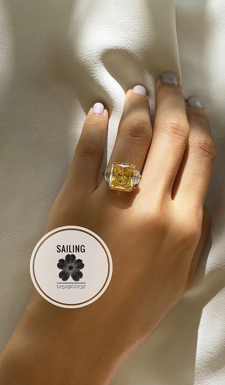 香港专柜代购英国caratlondon7克拉金人造人造黄钻戒指