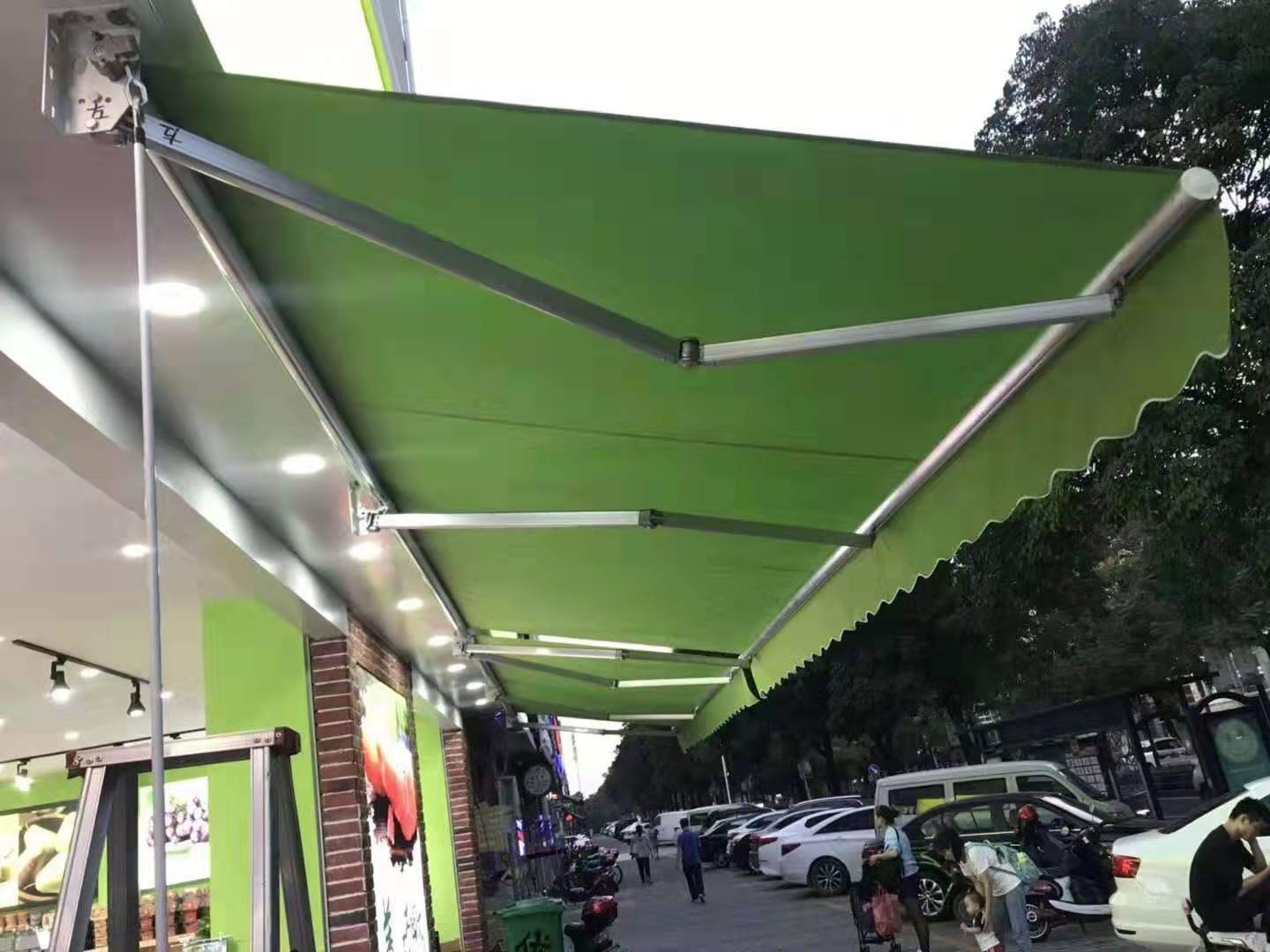 伸缩雨棚电动折叠阳台推拉屋檐院子户外庭院遮阳篷