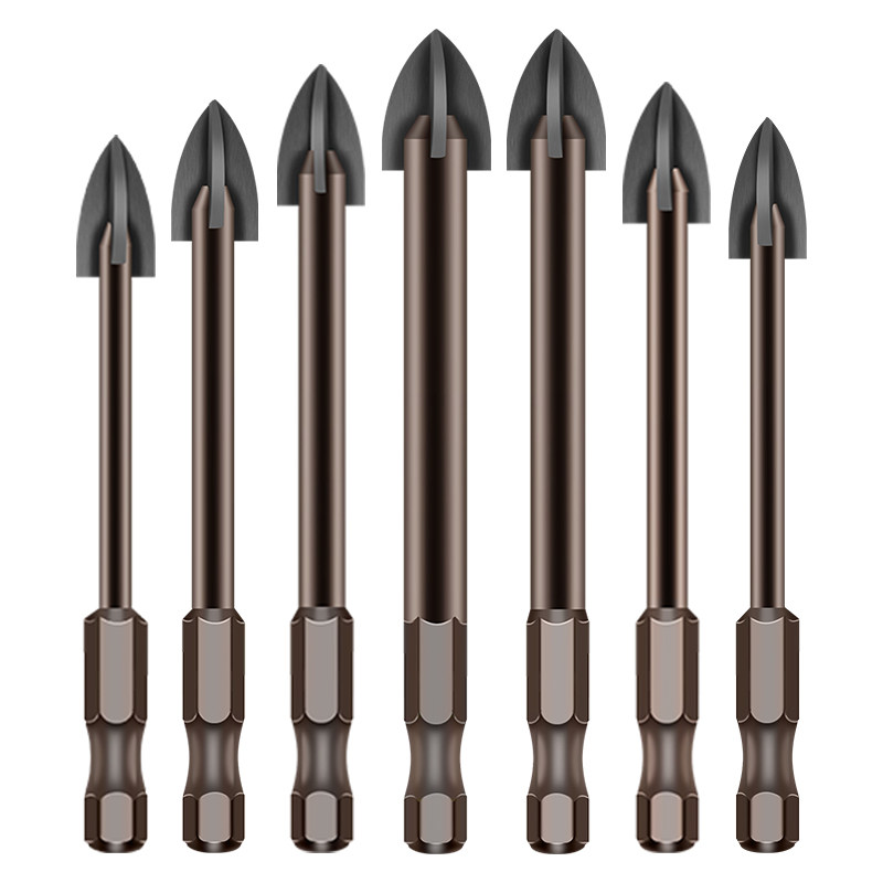 瓷砖钻头超硬混凝土多功能合金万用大理石打孔开孔器四角十字钻头