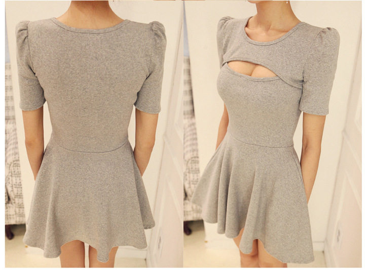 夏装新款韩版大女装夜店性感露胸修身显瘦公主连衣裙