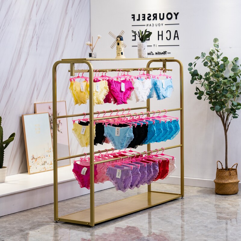 内衣架子展示架店铺落地式多功能文胸中岛架挂内裤内衣货架