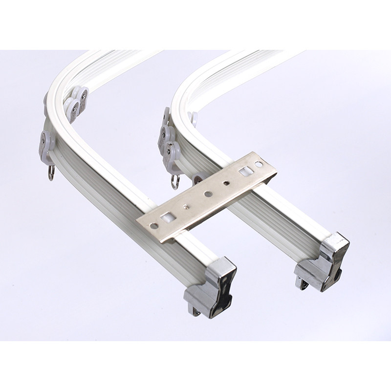 加厚铝合金窗帘轨道弯轨单轨双轨侧装顶阳台飘窗窗帘轨道