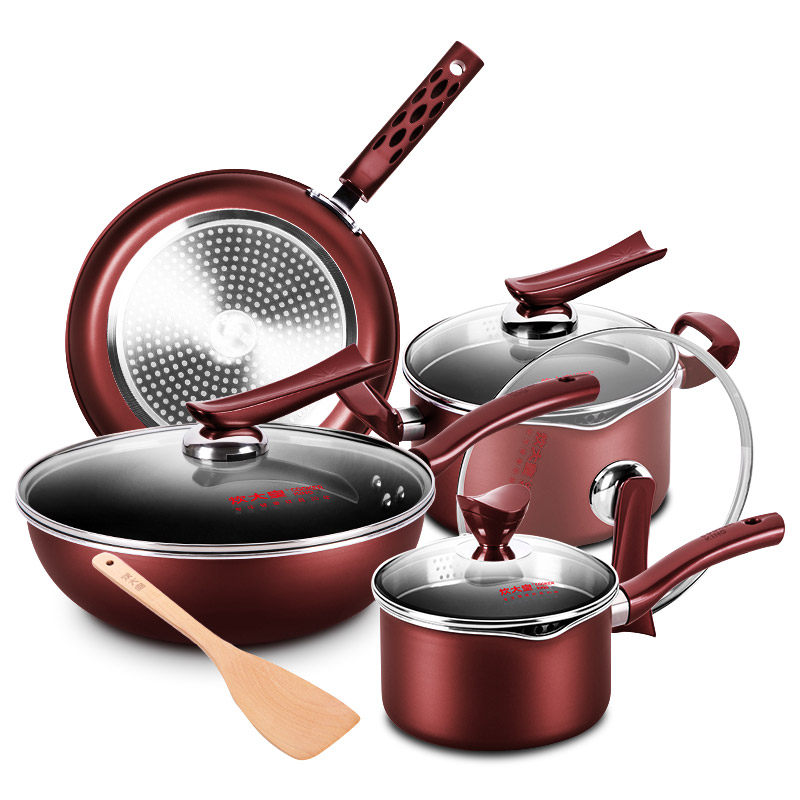 炊大皇锅具套装炒菜菜锅家用整套厨房用品炒锅不粘锅锅组套装