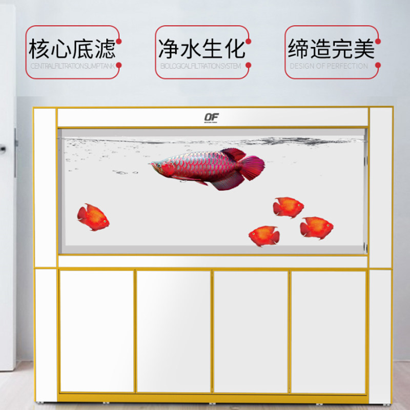 仟湖订做玻璃超白水族箱大型公司客厅鱼缸御龙桌面缸